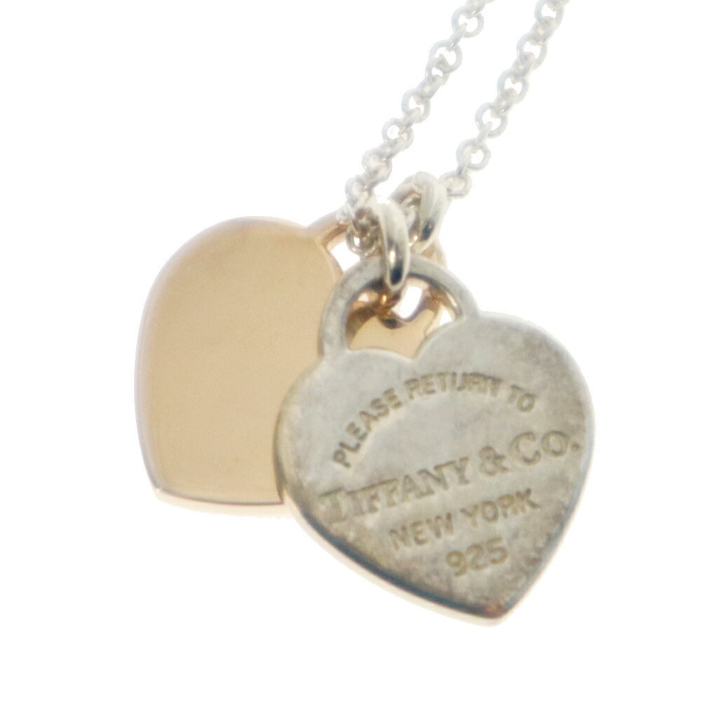 TIFFANY Co to Two Hearts Necklace Sterling Silver Gold Pink Jewelry Kantei kyoku